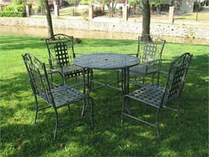 Wrought Iron Table and Chair Set
