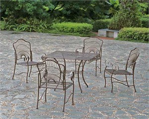 Wrought Iron Outdoor Table and Chair Set