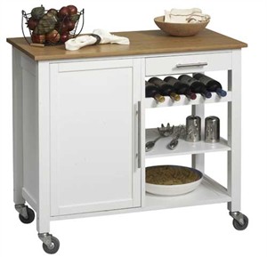 Linon White Kitchen Island 46411WHT-01-KD-U