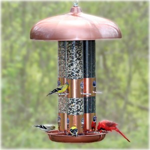 Topflight Copper Triple Tube Bird Feeder