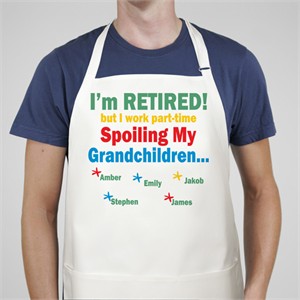 Personalized Apron: I'm Retired But I Work Part Time Spoiling My