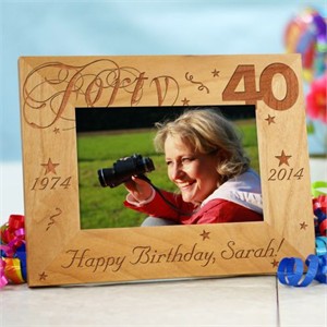 Personalized Happy 40th Birthday Picture Frame
