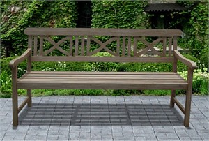 Acacia Wood Outdoor Bench