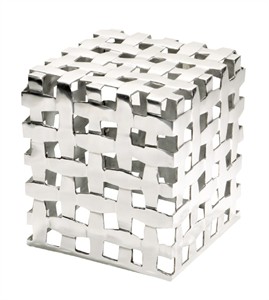 Polished Aluminum Ottoman