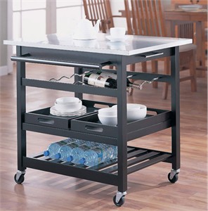 Mobile Kitchen Cart with Stainless Steel Top Mobile Kitchen Cart with Stainless Steel Top