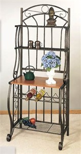 Old Dutch 063 Bakers Rack with wine holder Old Dutch 063 Bakers Rack with wine holder