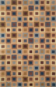 Trans Ocean Amalfi 1966/33 Square in Square Blue Area Rug