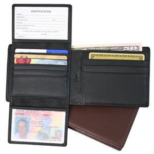 Leather RFID Blocking Euro Commuter Wallet