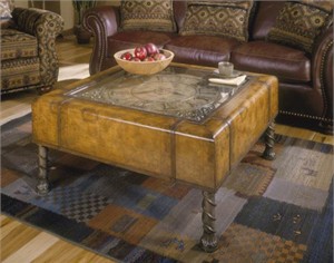Antique World Map Clock Cocktail Table 