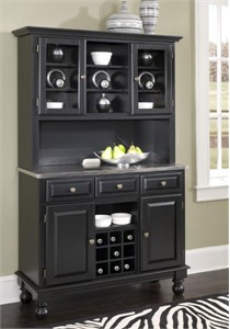 Home Styles 5300 Premium Black Buffet with Hutch