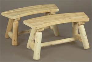 Curved Cedar Dining Benches Curved Cedar Dining Benches