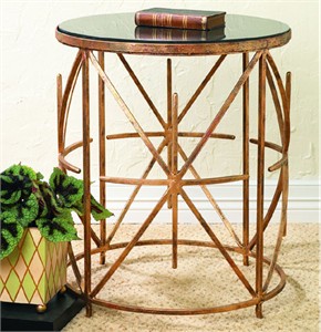 Granite Top Iron Side Table