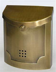 E4 Brass Wall Mailbox