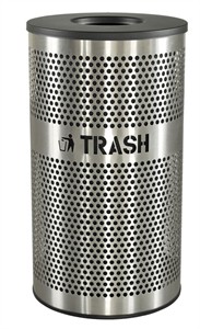 Excell VCT-33 PERF SS Venue Trash Receptacle