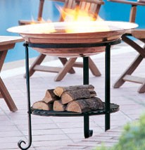 Copper Firepit on tall stand
