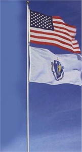 American Flag (3'x5' nylon) with TopFlight Telescoping 20' Flagpole