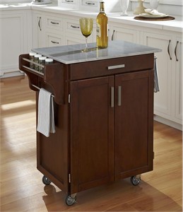 Home Styles 9001 Cuisine Cart with Marble Top