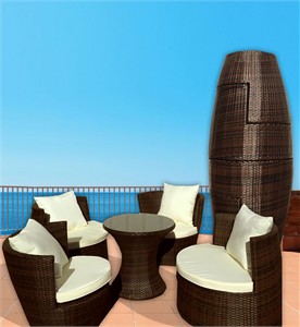 Art-Deck-Oh DM-GV-503 Geo Vase All Weather Wicker Set