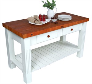 John Boos CHY-GRZ-AL Grazzi Cherry Top Kitchen Island