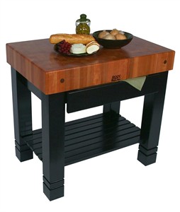 John Boos RN-BF Rouge et Noir Bloc de Foyer Kitchen Island