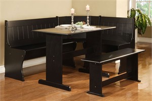 Linon K90391BLK Bradford Kitchen Nook 