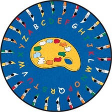 Childs Rug - Paintbrushes Round Small Childs Rug - Paintbrushes Round Small