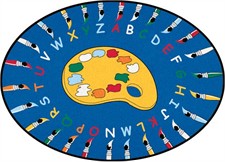 Childs Rug - Paintbrushes Oval Large Childs Rug - Paintbrushes Oval Large