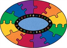 Kids Rug - Abc Puzzle Oval Large Kids Rug - Abc Puzzle Oval Large