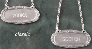 Pewter Liquor Decanter Labels