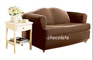 Surefit Stretch Pique Separate Seat T-Cushion Loveseat Slipcover