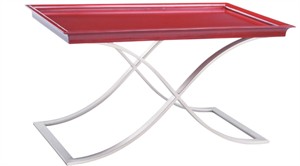 Red Hostess Table Adjustable Height Table