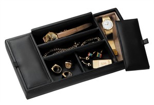 Monogrammed Leather Valet Tray