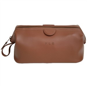 Monogrammed Leather Toiletry Bag