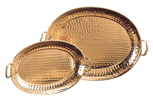 Old Dutch 253 Hammered Decor Copper Oval Tray