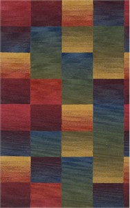 Trans Ocean Ombre Boxes Multi Color Wool Pile Area Rug