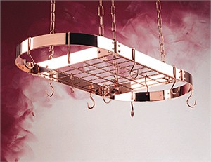 Rogar 6217 Solid Copper Oval Pot Rack Rogar 6217 Solid Copper Oval Pot Rack