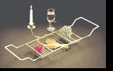 Bathtub Caddy with Candle Holder and Goblet Holder Bathtub Caddy with Candle Holder and Goblet Holder