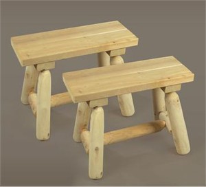 Two Small Cedar Benches