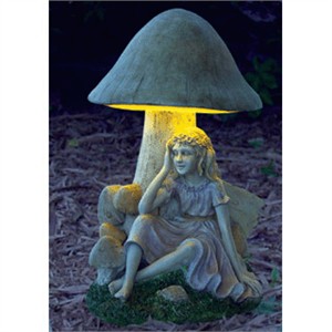 Toadstool Solar Fairy Statue