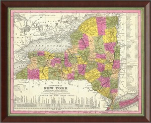 Framed Historic U.S State Map