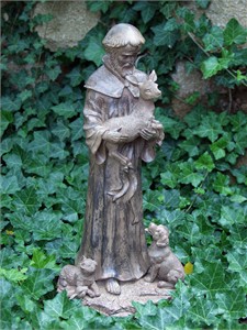 St. Francis Holding Deer Garden Statue