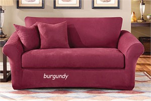 Sure Fit Stretch Suede 3 Piece Loveseat Cover