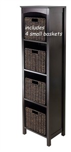 Narrow Storage Cabinet with Pull Out Baskets