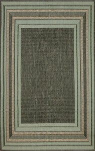 Trans Ocean 1736/73 Terrace Etched Border Aqua Area Rug