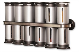Zevro MSR1400 Magnetic Spice Rack with 12 canisters