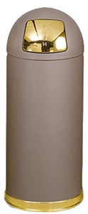 United Receptacle R1536SBBR 15 Gallon Trash Can