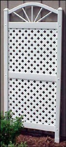 White Sunburst Lattice Garden Trellis