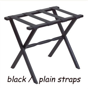 Folding Wood Luggage Rack with Black Leather Straps