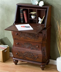 Carved Drop Front Desk