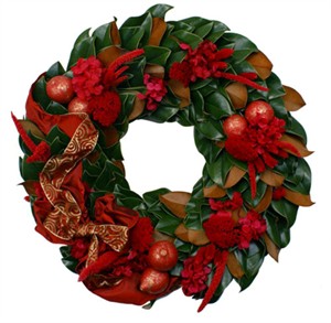 Holiday Gourds Fresh Wreath